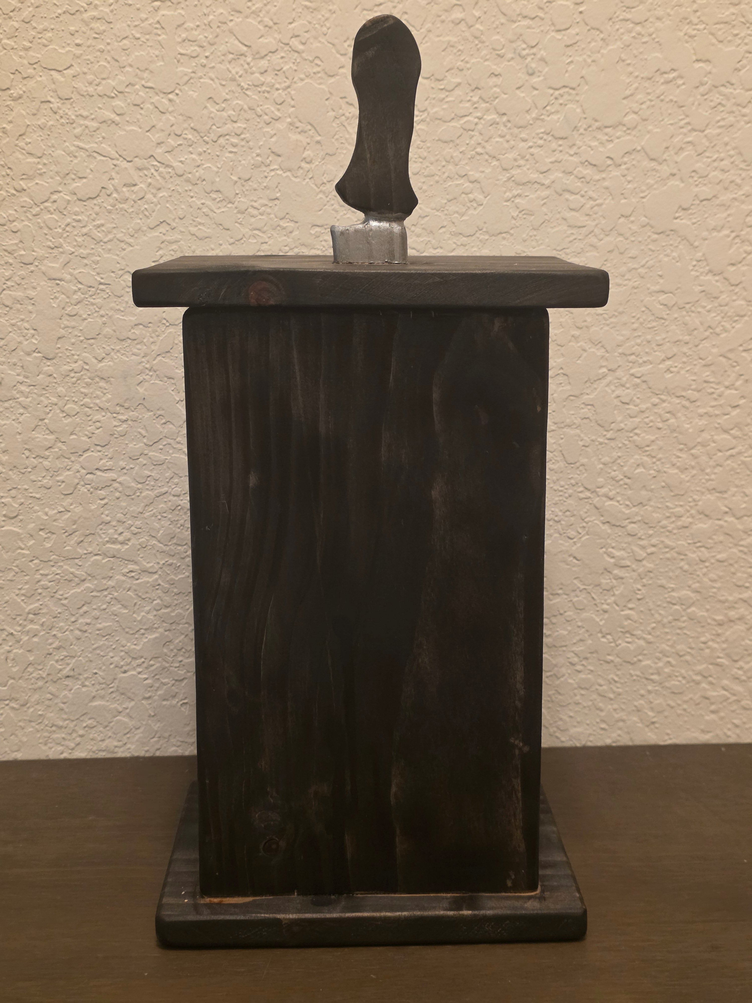 Handcrafted Slasher Film Wooden Lantern with Knife Handle