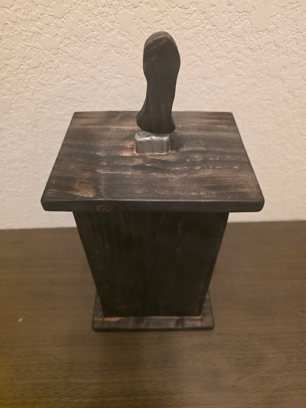 Handcrafted Slasher Film Wooden Lantern with Knife Handle