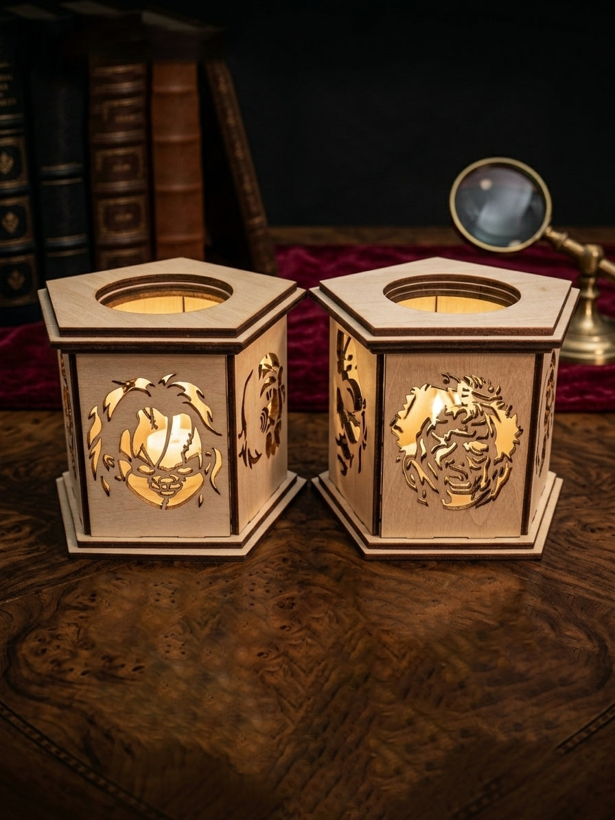 Slasher Silhouette Mini Wood Lantern