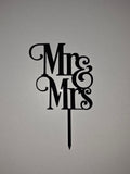 Modern Black Acrylic "Mr & Mrs" Wedding Cake Topper