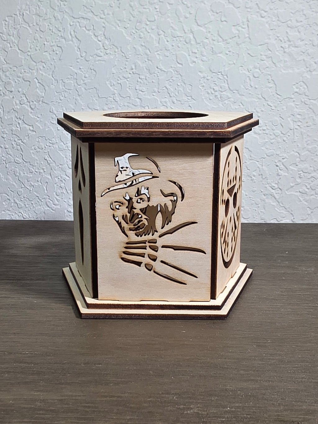 Slasher Silhouette Mini Wood Lantern