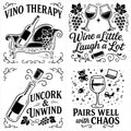 Wine & Whiskey Barware Collection: Funny Drinks Engraved Coaster - 4 Pack