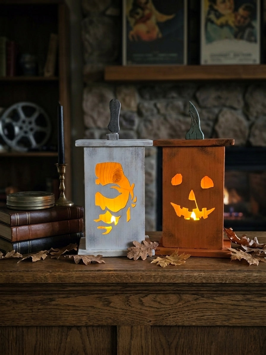 Handcrafted Slasher Film Wooden Lantern