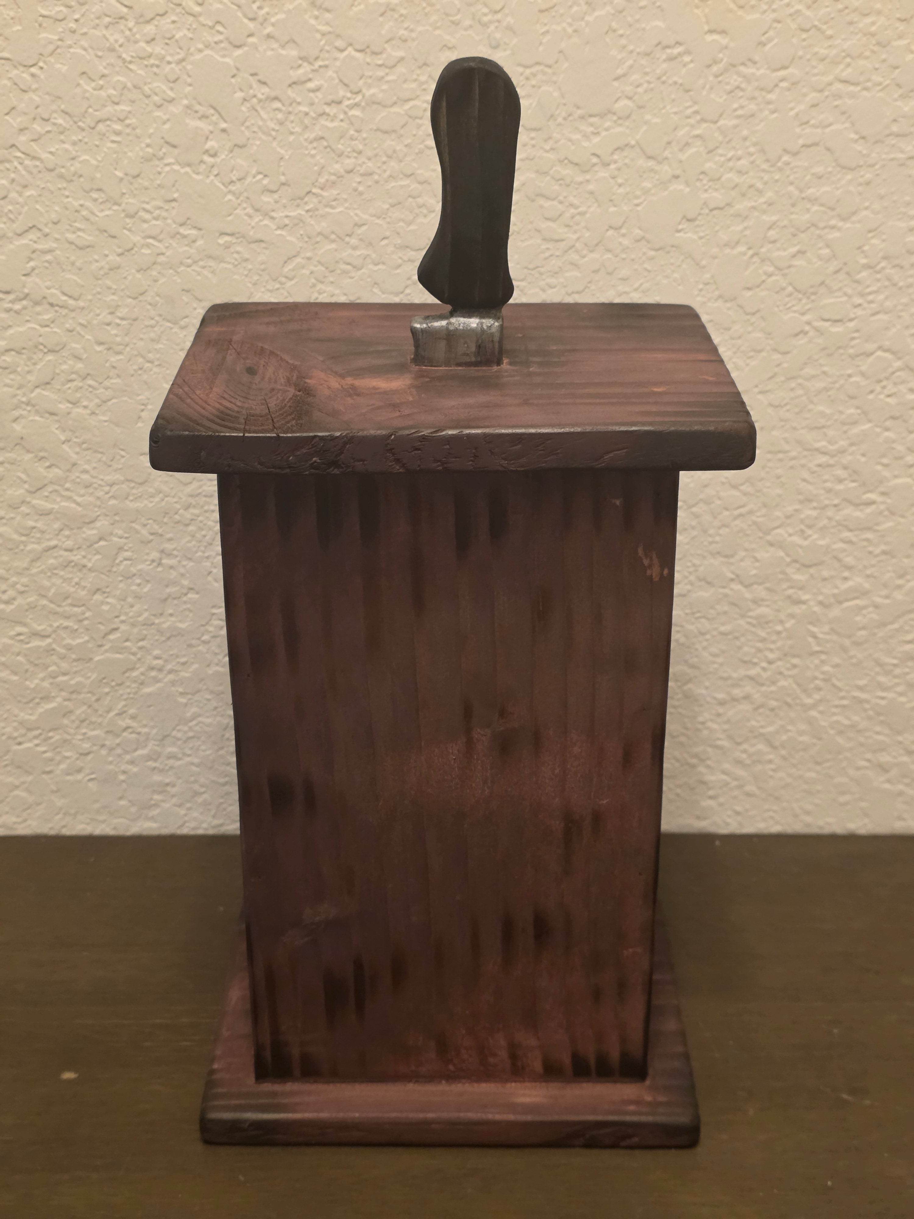 Handcrafted Slasher Film Wooden Lantern with Knife Handle