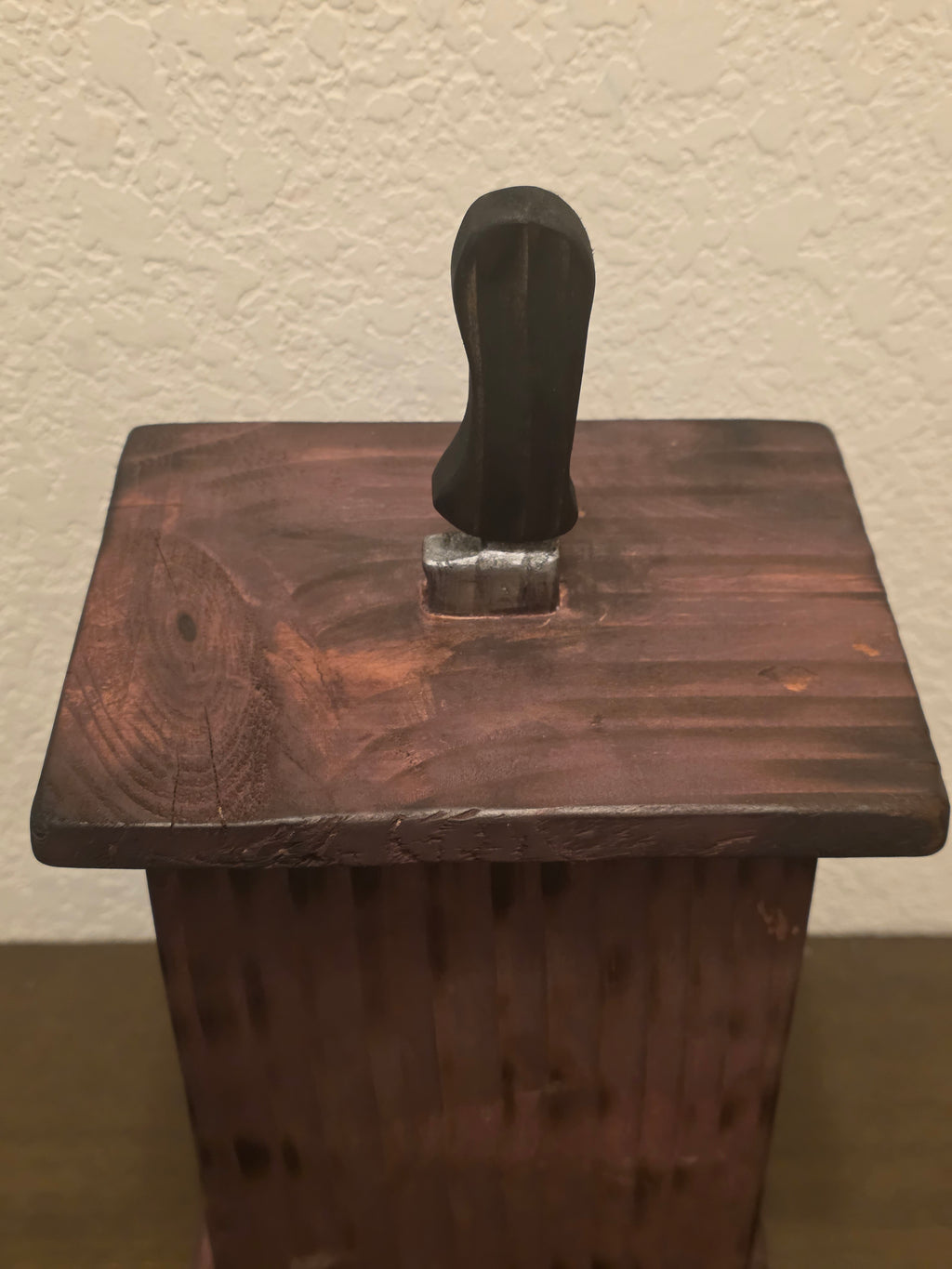 Handcrafted Slasher Film Wooden Lantern with Knife Handle