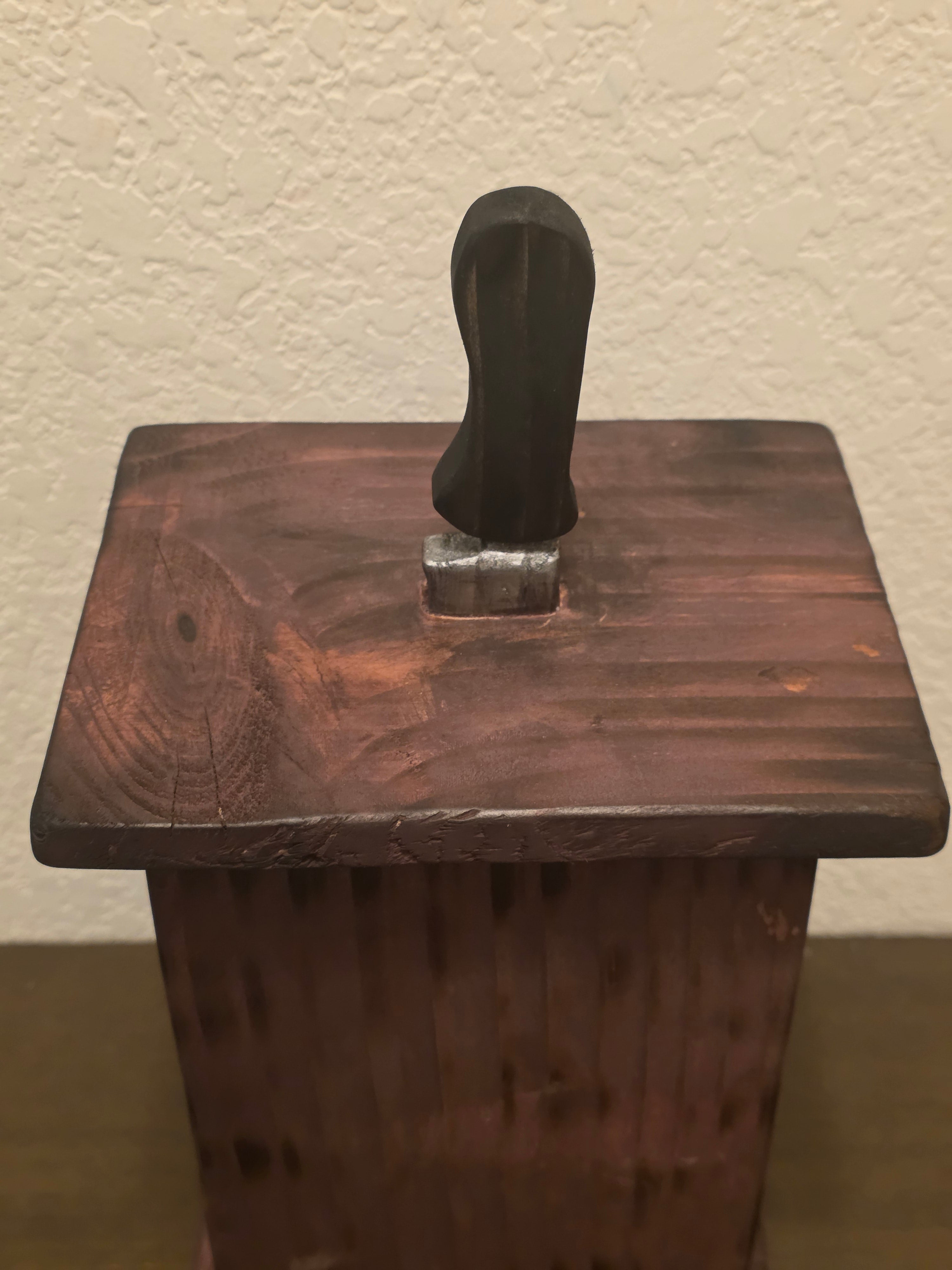 Handcrafted Slasher Film Wooden Lantern with Knife Handle